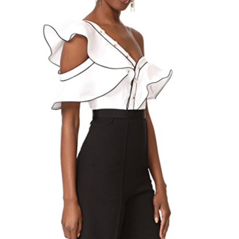 Self Portrait B&W Ruffle Jumpsuit | Night Out | Size 0